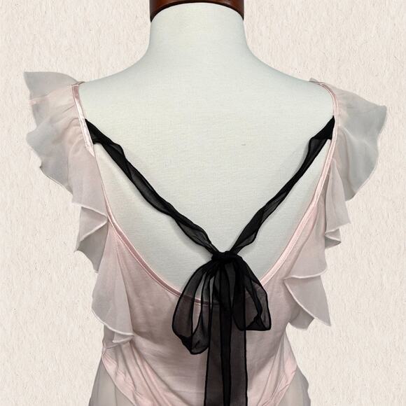 Victoria’s Secret Coquette Pink Ruffle Cami Bow‎ Back Tank Size M – Balletcore - Picture 5 of 8
